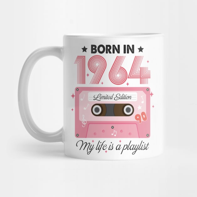 1964 Vintage, 1964 Birthday, 60th Birthday, My Life Is A Playlist by artbyhintze